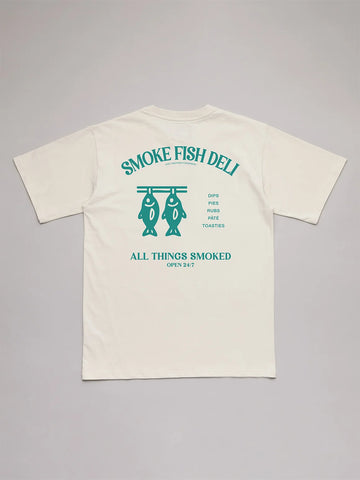 JAF Smoke Fish Deli Tee Antique White