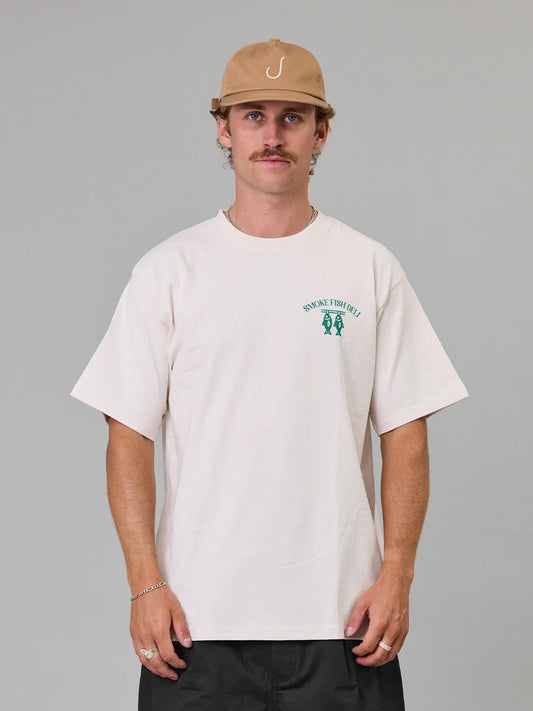 JAF Smoke Fish Deli Tee Antique White