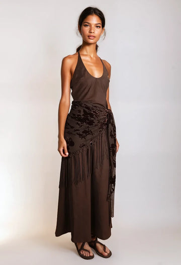 Tohen Manon Midi Scarf Dress