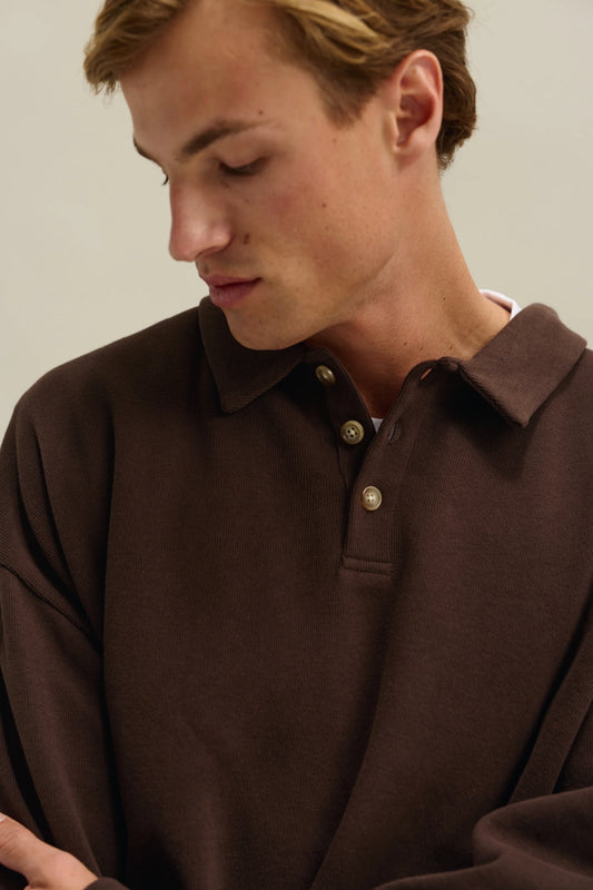 ORTC Aiden Polo Sweater Carob