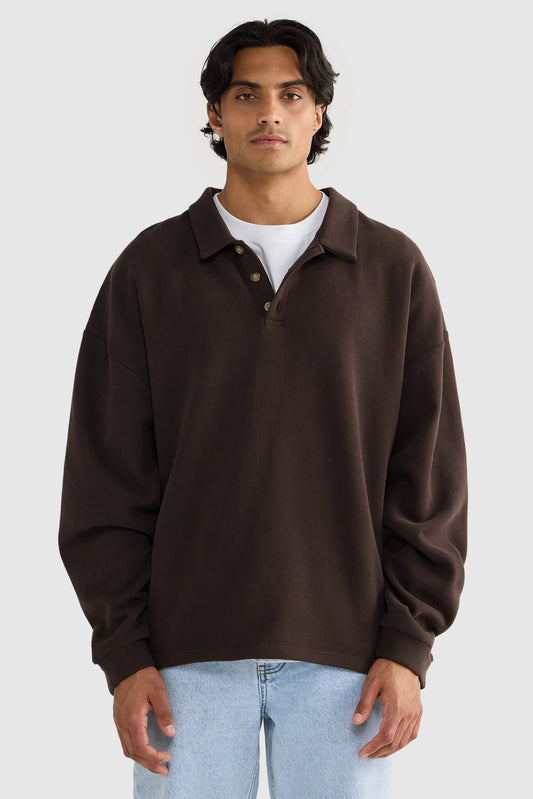 ORTC Aiden Polo Sweater Carob