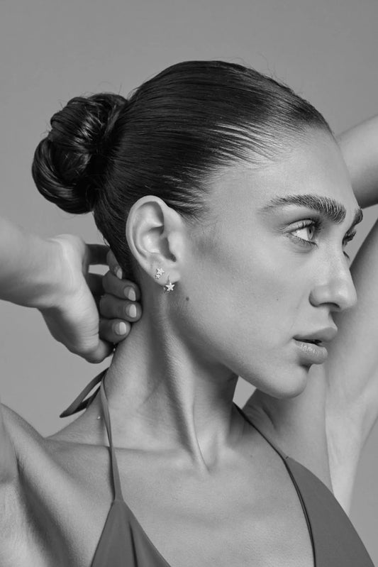 Porter Jewellery Star Huggies Silver/Clear