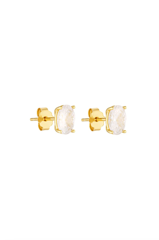 Porter Oval Studs Gold