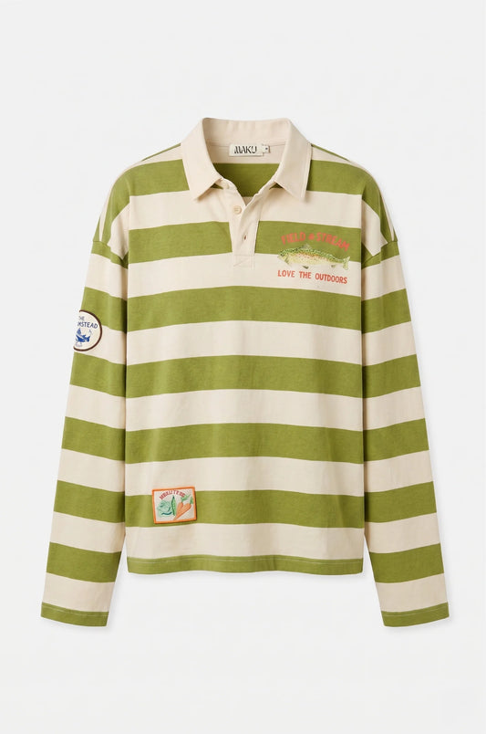 Maku Gone Fishing Rugby Polo